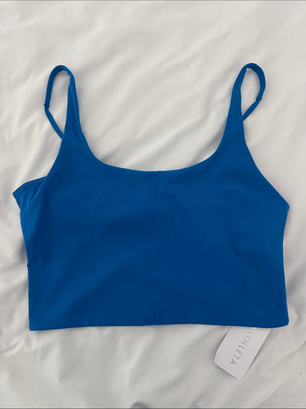 Athleta Blue Longline Sports Bra Size M NWT Medium Support Athletic Tank - Picture 2 of 6